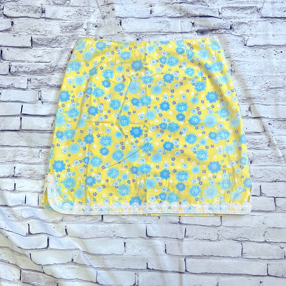 Vintage Lily Pulitzer yellow skirt. Cuba Libre pattern